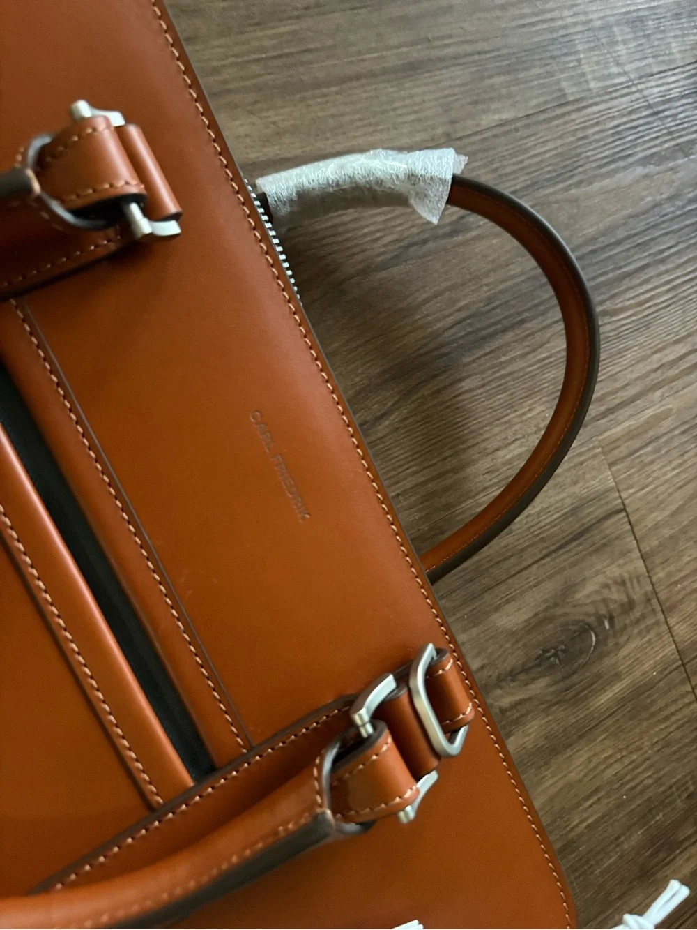 Authentic NEW WITH TAGS Carl Friedrik Palissy Briefcase, Vachetta Cognac